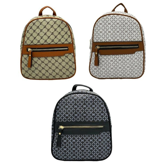DESIGNER PRINT MINI BACKPACK ASSORTED 8.5 X 3.5 X 10.25 IN