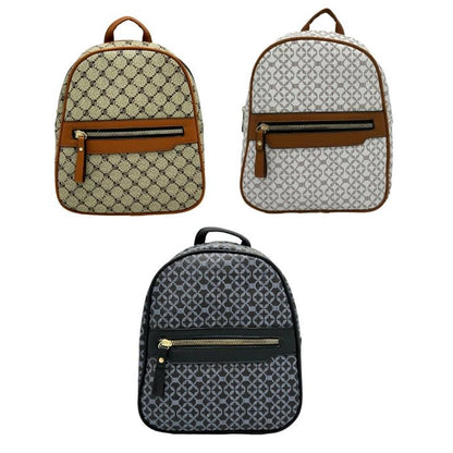 DESIGNER PRINT MINI BACKPACK ASSORTED 8.5 X 3.5 X 10.25 IN