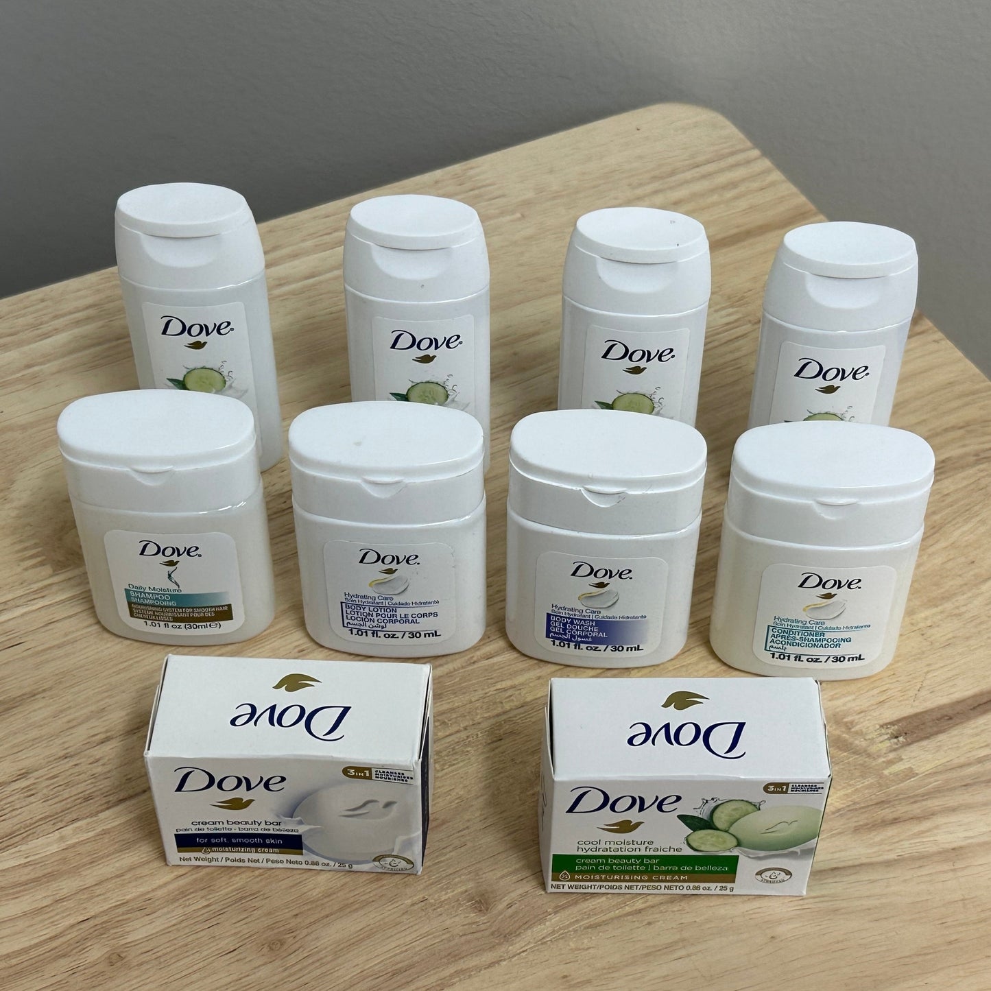 Acondicionador Dove de 1 oz para hidratación diaria