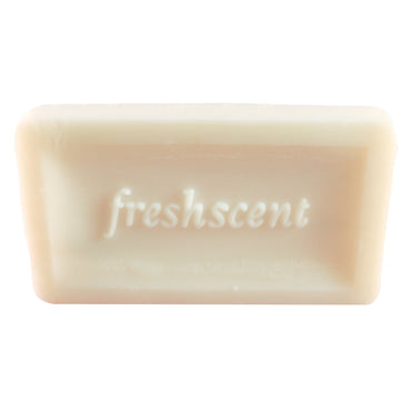 Ivory-colored bar of soap with the word "freshscent" embossed on the front.