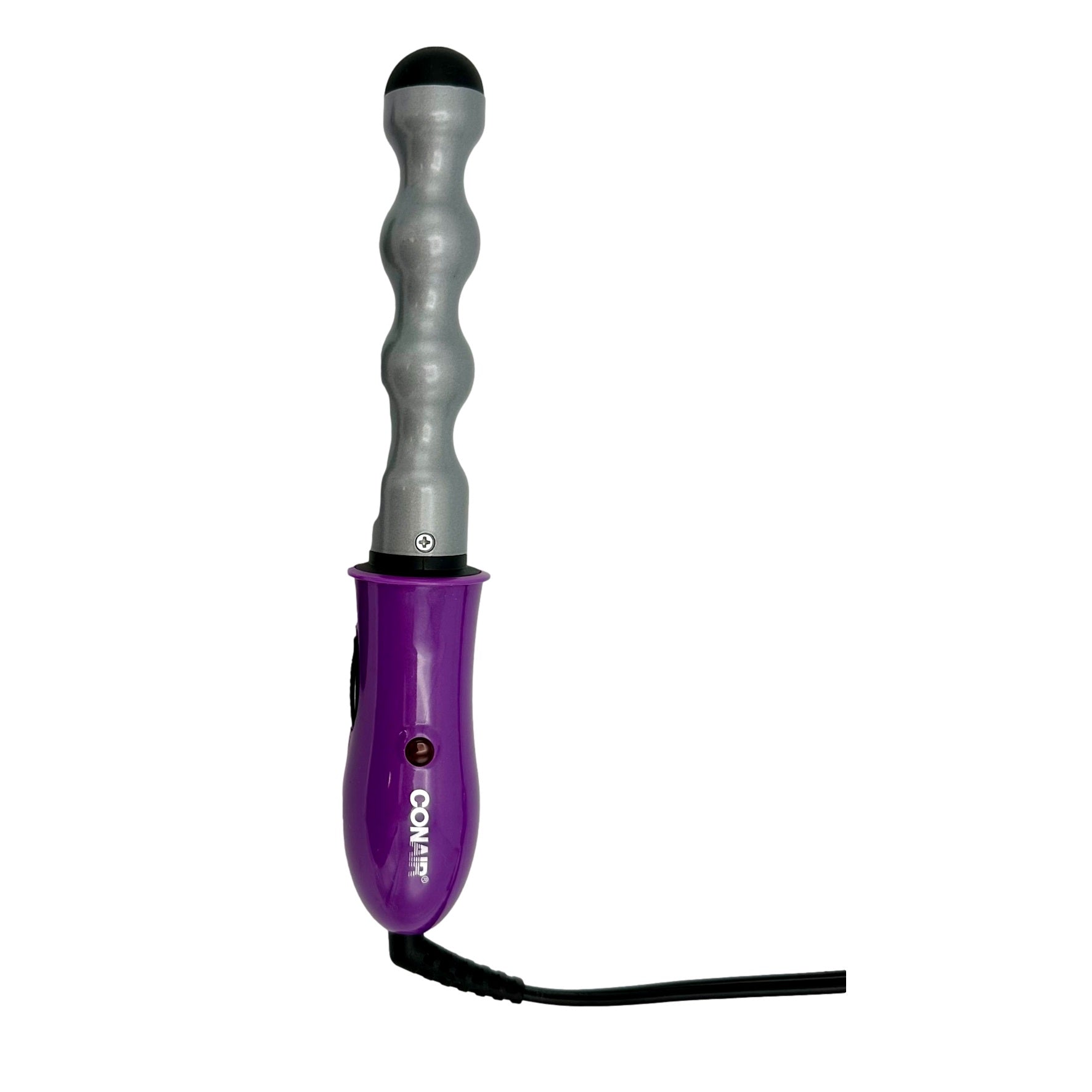 Purple and silver Conair curling iron.
