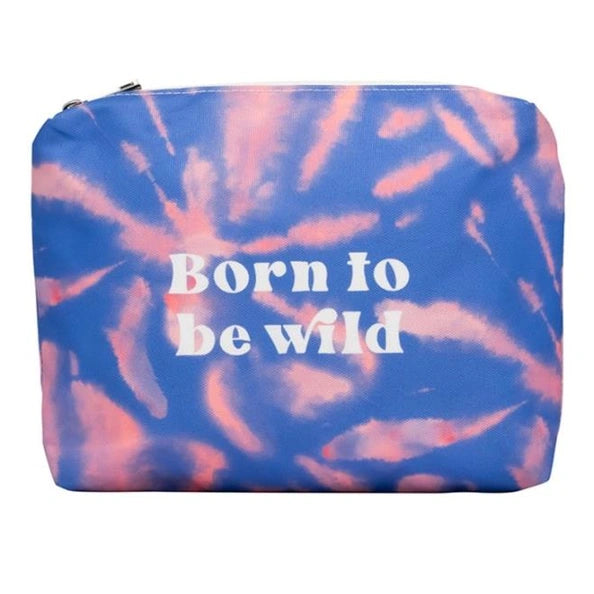 BORN TO BE WILD COSMETIC BAG 10 X 9 IN