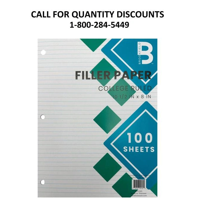COLLEGE RULED FILLER PAPER 100 SHEETS