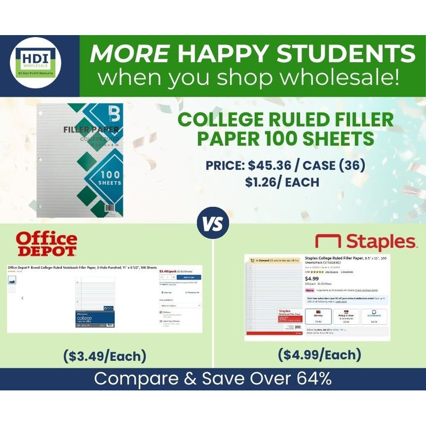 PAPEL DE RELLENO CON RAYOS UNIVERSITARIOS 100 HOJAS