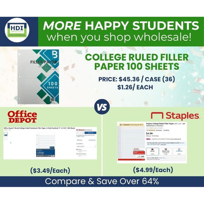 PAPEL DE RELLENO CON RAYOS UNIVERSITARIOS 100 HOJAS