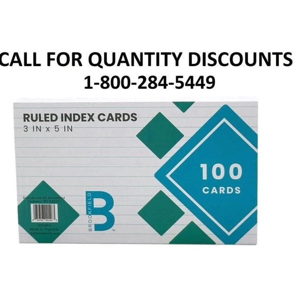 3 X 5 RULED INDEX CARDS 100 PC