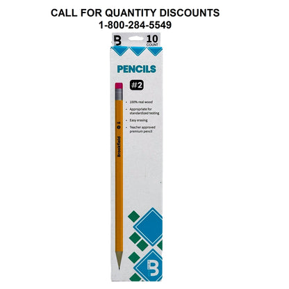 10 LÁPICES DE MADERA N.° 2 EN CAJA SIN AFILAR