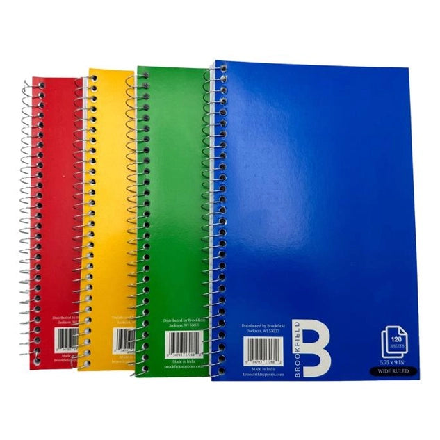 MINI WIDE RULED NOTEBOOK 120 PAGE 5.75 X 9 IN ASSORTED