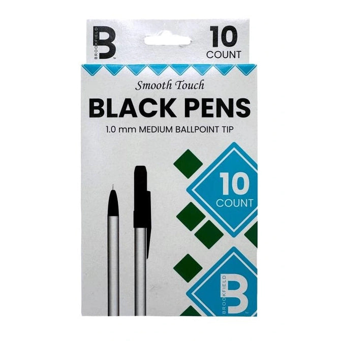 10 CT BLACK STICK PENS BOXED