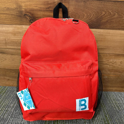 17 IN STURDY SCHOOL BACKPACK 2 MESH SIDE POCKETS ASSORTED