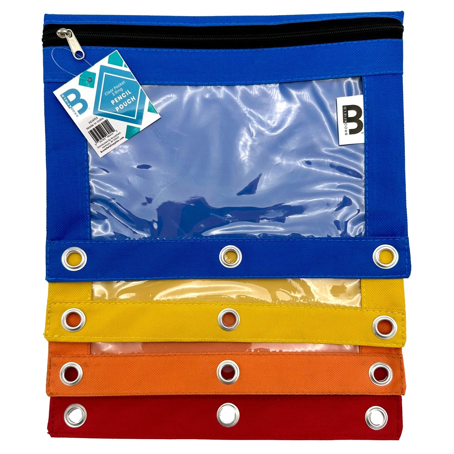 3 RING PENCIL POUCH ASSORTED 1 POCKET