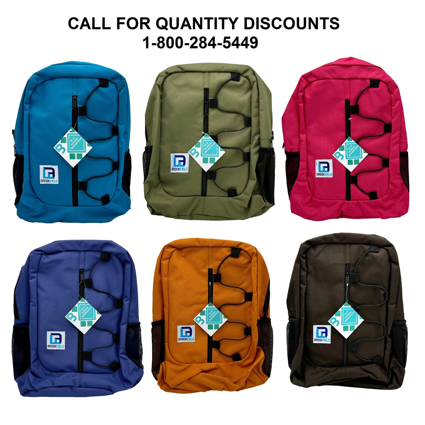 16.5 IN SCHOOL BACKPACK FRONT BUNGEE STRAPS WITH 2 MESH SIDE POCKETS ASSORTED