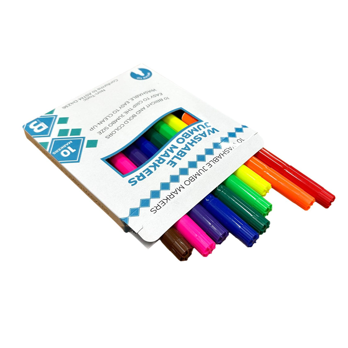 10 CT BROAD TIP JUMBO MARKERS WASHABLE CLASSIC COLORS – HDI Wholesale