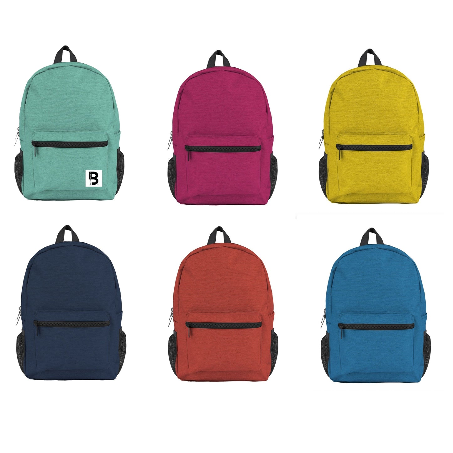 MOCHILA ESCOLAR 15 EN 2 BOLSILLOS LATERALES DE MALLA SURTIDOS