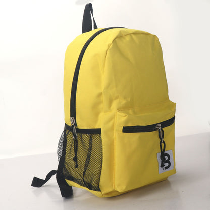 MOCHILA ESCOLAR 15 EN 2 BOLSILLOS LATERALES DE MALLA SURTIDOS