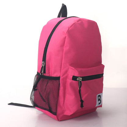MOCHILA ESCOLAR 15 EN 2 BOLSILLOS LATERALES DE MALLA SURTIDOS