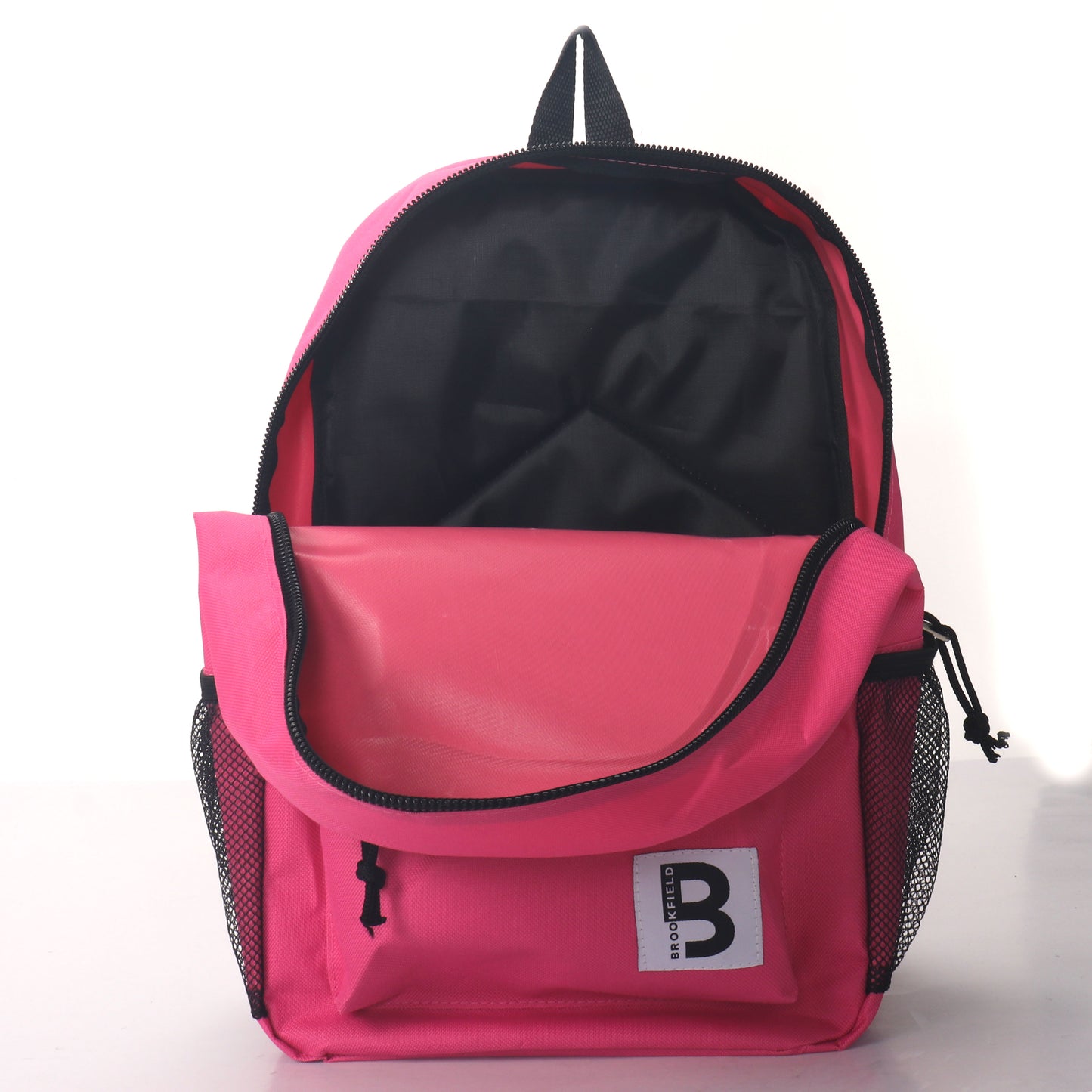 MOCHILA ESCOLAR 15 EN 2 BOLSILLOS LATERALES DE MALLA SURTIDOS