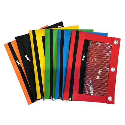 ESTUCHE PARA LÁPICES DE 3 ANILLAS SURTIDO 2 BOLSILLOS