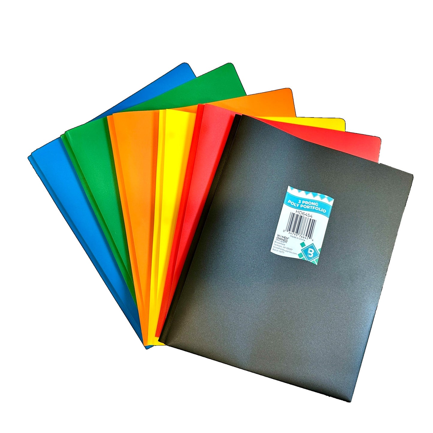 PORTAFOLIO DE 3 PUNTAS DE POLIÉSTER SURTIDO CON 2 BOLSILLOS