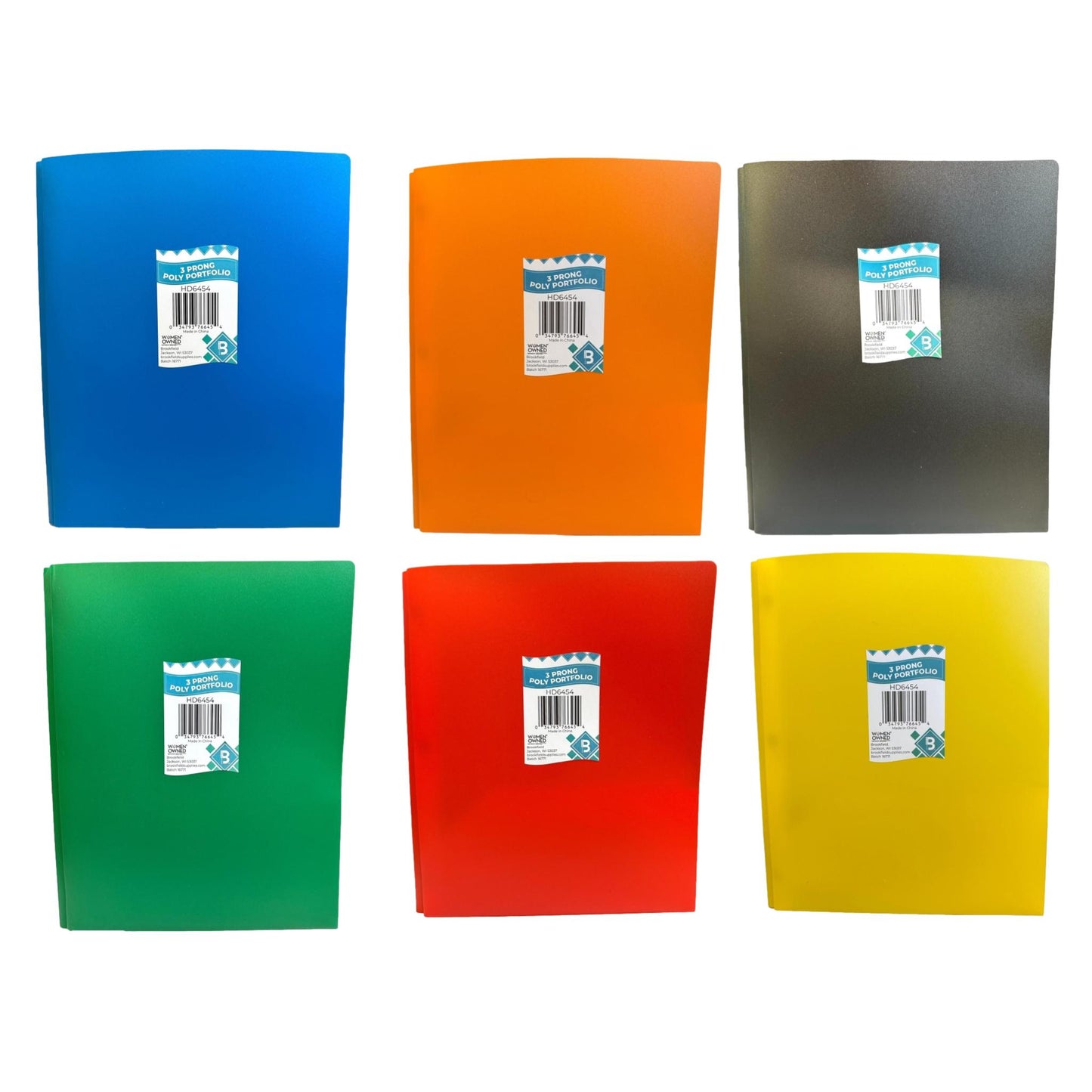 PORTAFOLIO DE 3 PUNTAS DE POLIÉSTER SURTIDO CON 2 BOLSILLOS