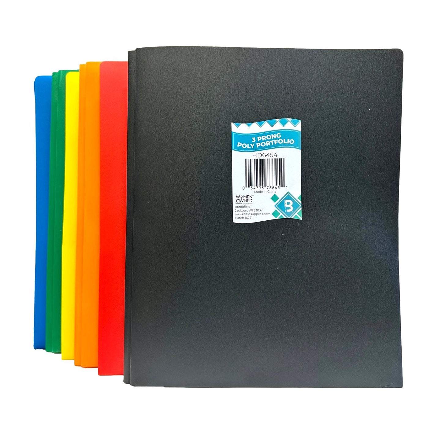 PORTAFOLIO DE 3 PUNTAS DE POLIÉSTER SURTIDO CON 2 BOLSILLOS