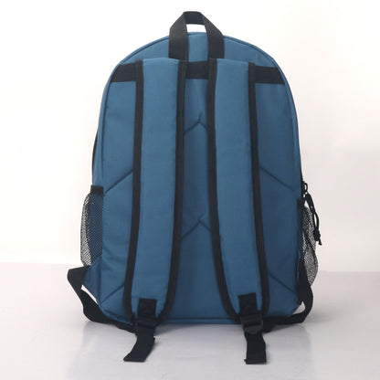 MOCHILA ESCOLAR 17 EN TIENDA CORREA ELÁSTICA DELANTERA CON 2 BOLSILLOS LATERALES DE MALLA VARIADOS