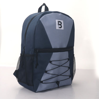 MOCHILA ESCOLAR 17 EN TIENDA CORREA ELÁSTICA DELANTERA CON 2 BOLSILLOS LATERALES DE MALLA VARIADOS