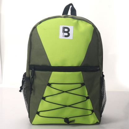 MOCHILA ESCOLAR 17 EN TIENDA CORREA ELÁSTICA DELANTERA CON 2 BOLSILLOS LATERALES DE MALLA VARIADOS