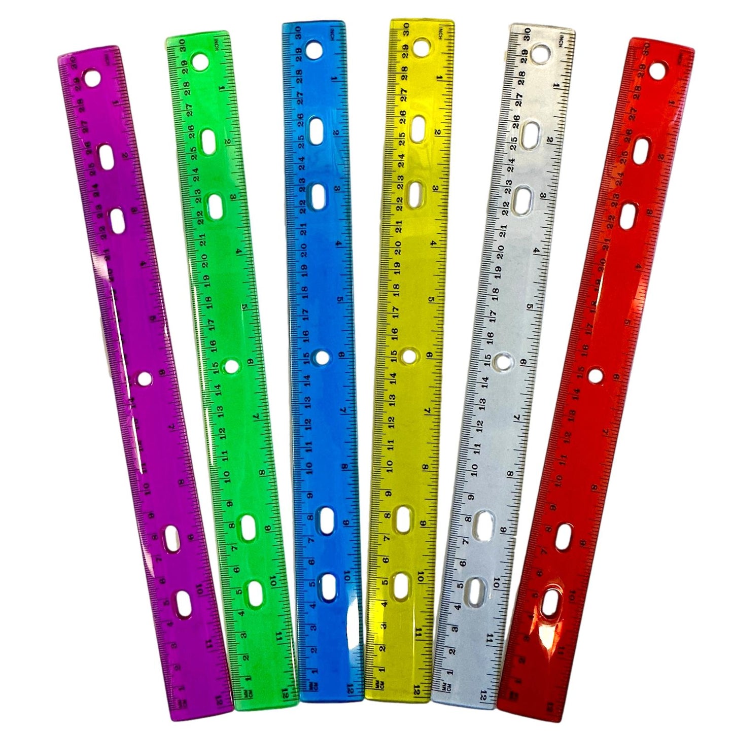 REGLA DE PLÁSTICO DE 12 PULGADAS SURTIDA