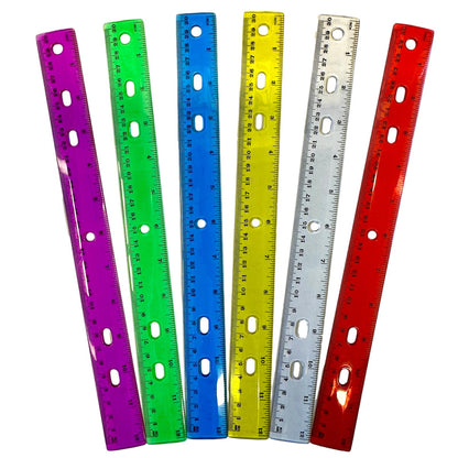REGLA DE PLÁSTICO DE 12 PULGADAS SURTIDA