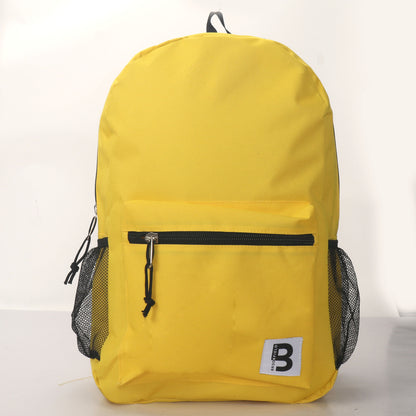 MOCHILA ESCOLAR 19 EN 2 BOLSILLOS LATERALES DE MALLA SURTIDOS