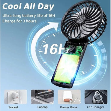 BLACK RECHARGEABLE PERSONAL FAN