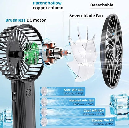 BLACK RECHARGEABLE PERSONAL FAN