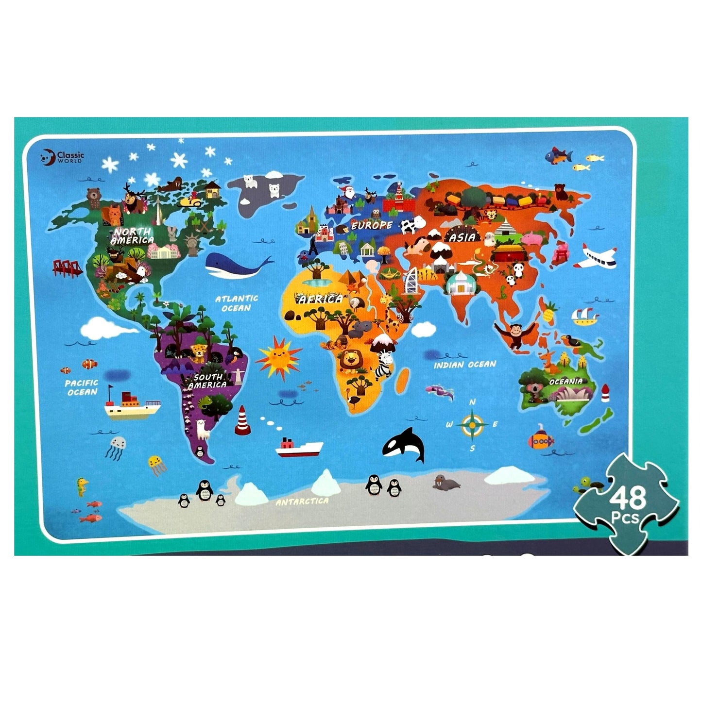 48 PC WORLD MAP JIGSAW PUZZLE