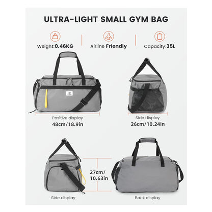 18.9 IN GREY DUFFEL BAG