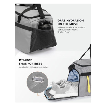 18.9 IN GREY DUFFEL BAG