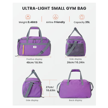 18.9 IN PURPLE DUFFEL BAG