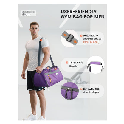18.9 IN PURPLE DUFFEL BAG