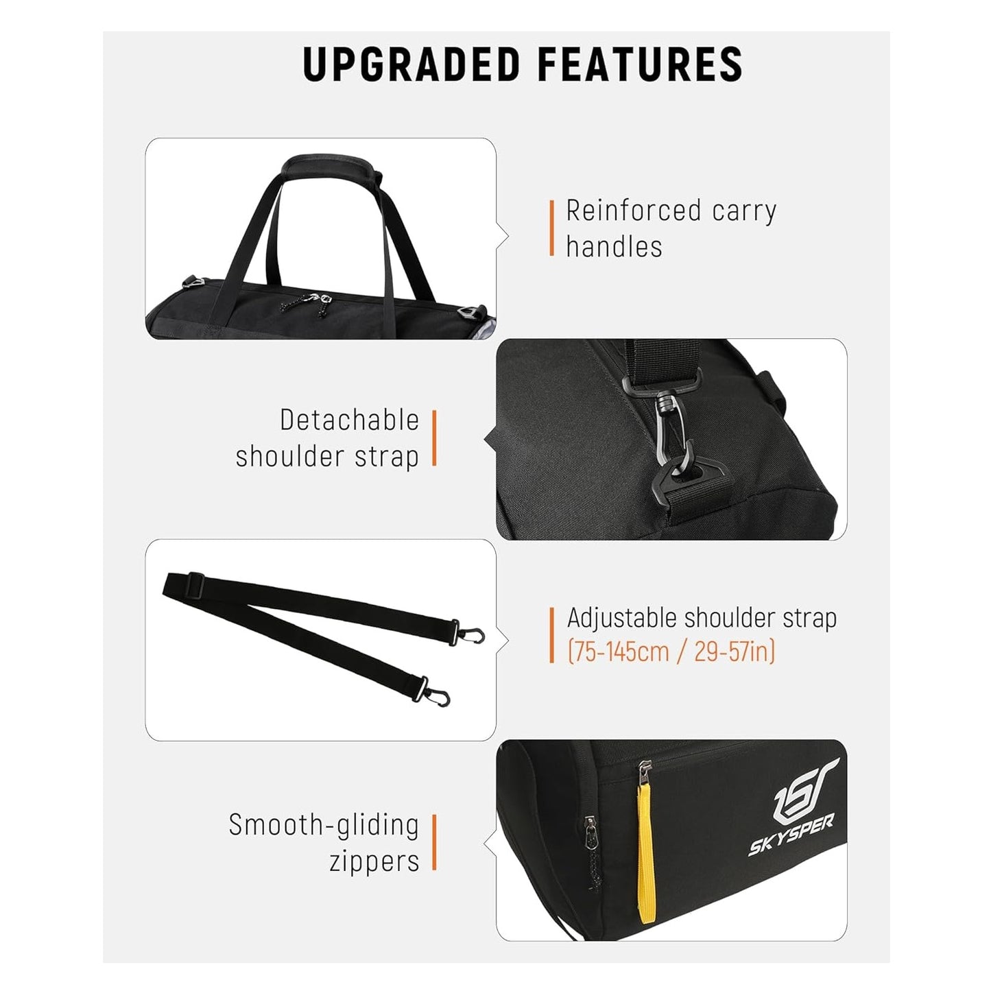 18.5 IN GREY DUFFEL BAG