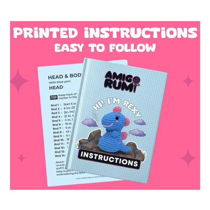 BLUE DINOSAUR CROCHET KIT