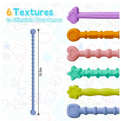 6 PK TEXTURED SENSORY STICKS
