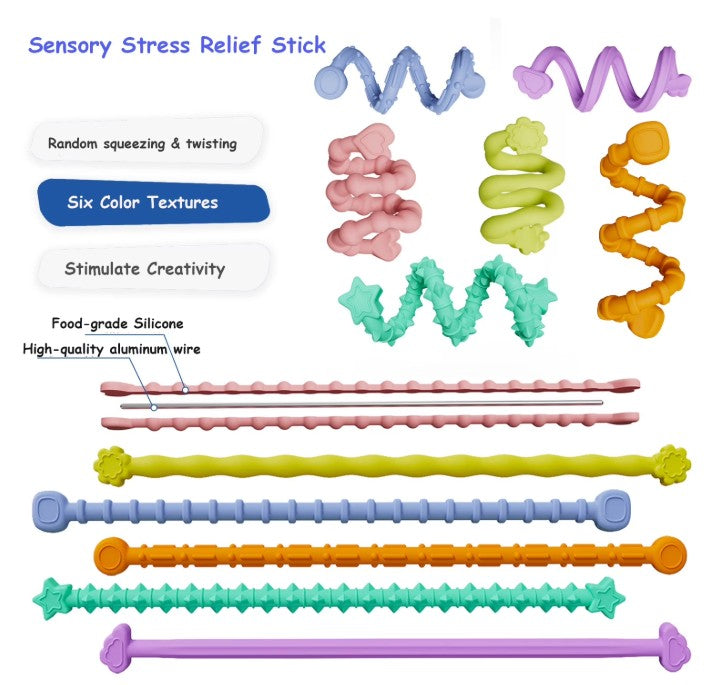 6 PK TEXTURED SENSORY STICKS