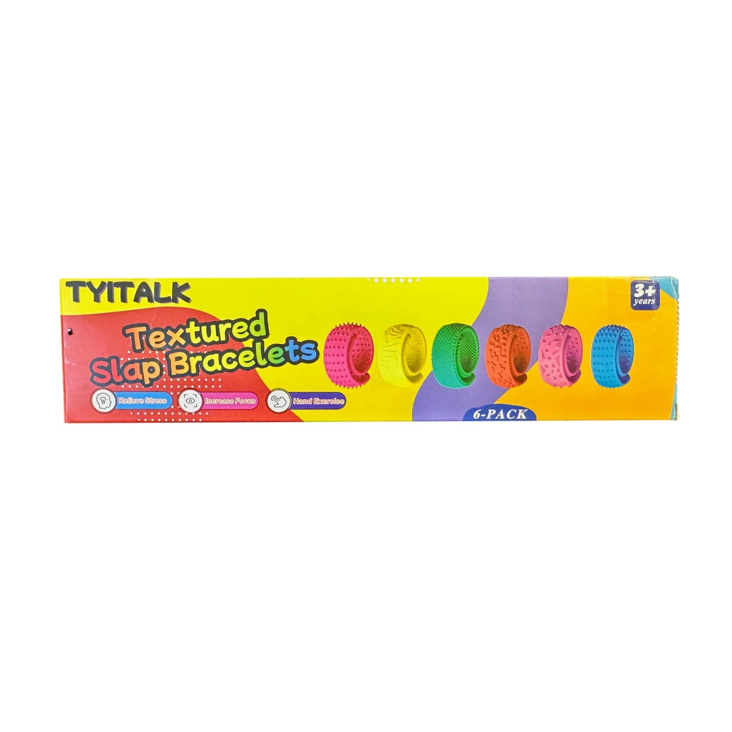 6 PK TEXTURED SLAP BRACELETS