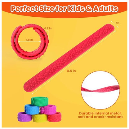 6 PK TEXTURED SLAP BRACELETS
