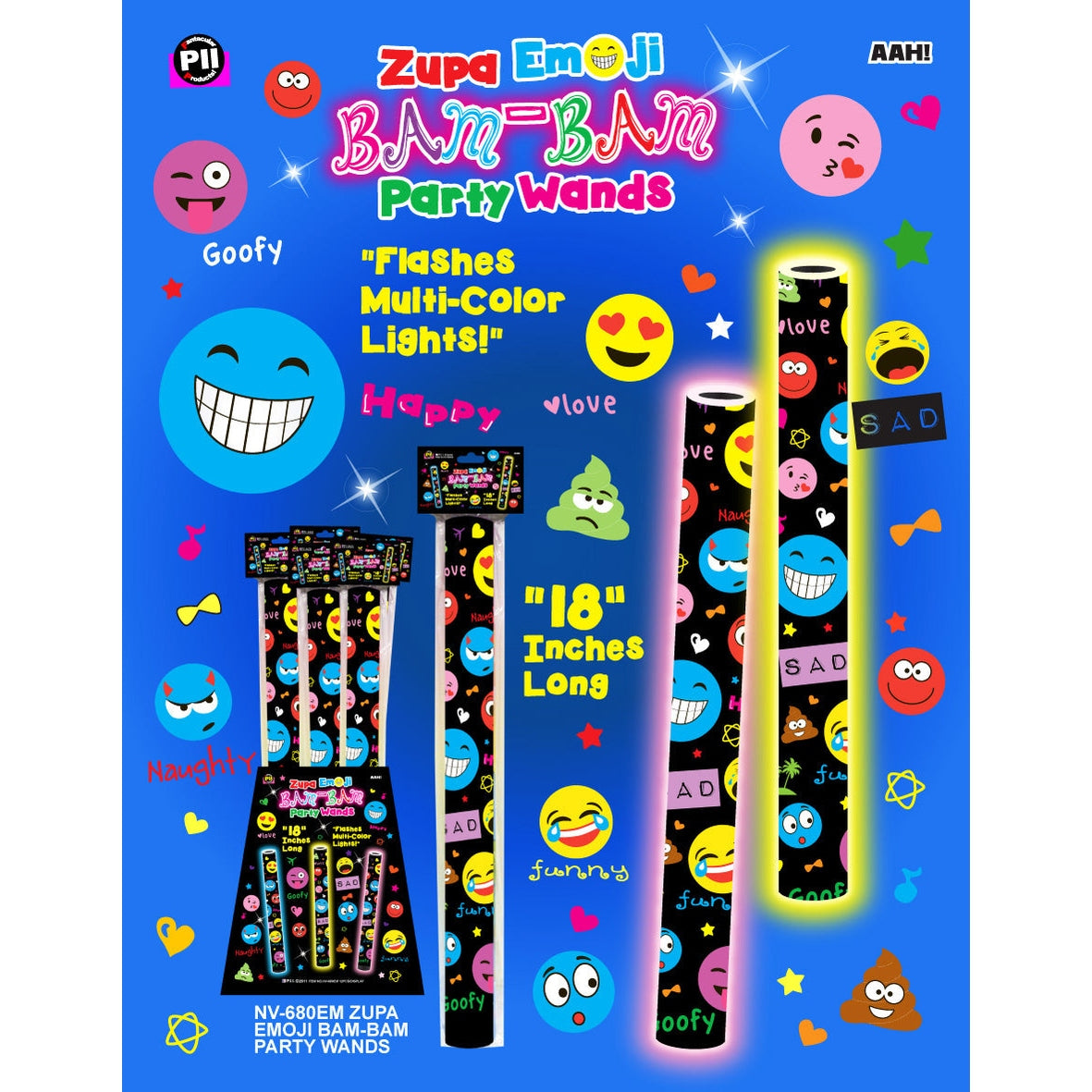 LED LIGHT UP EMOJI PARTY WANDS