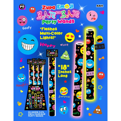LED LIGHT UP EMOJI PARTY WANDS