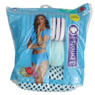 3 PC COTTON LADIES BRIEF ASST COLORS AND SIZES 5-10