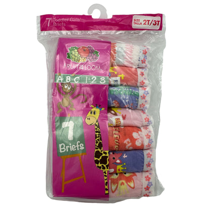 7 PK TODDLER GIRL'S FIRST QUALITY BRIEFS ASSORTED