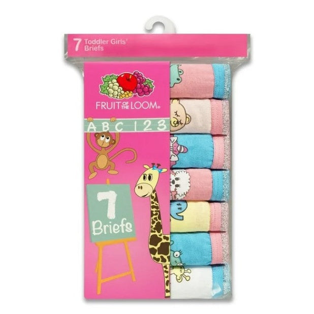 7 PK TODDLER GIRL'S BRIEF UNDERWEAR ASSORTED