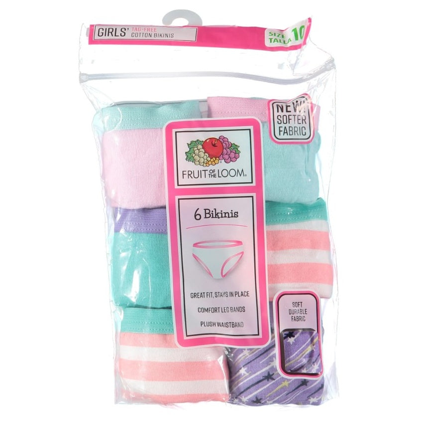 6 PK GIRL'S BIKINI UNDERWEAR SIZES 4-14  ASSORTED